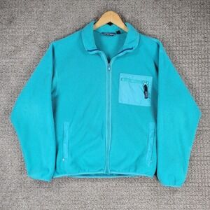 Vintage Patagonia Fleece Jacket Full Zip Teal Blue Womens Size 14 USA Made 25029